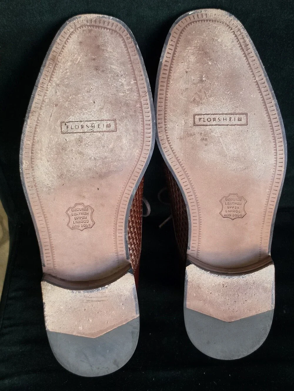 Florsheim Men's Brown Leather Woven Classic Lace Up Dress Shoes 11